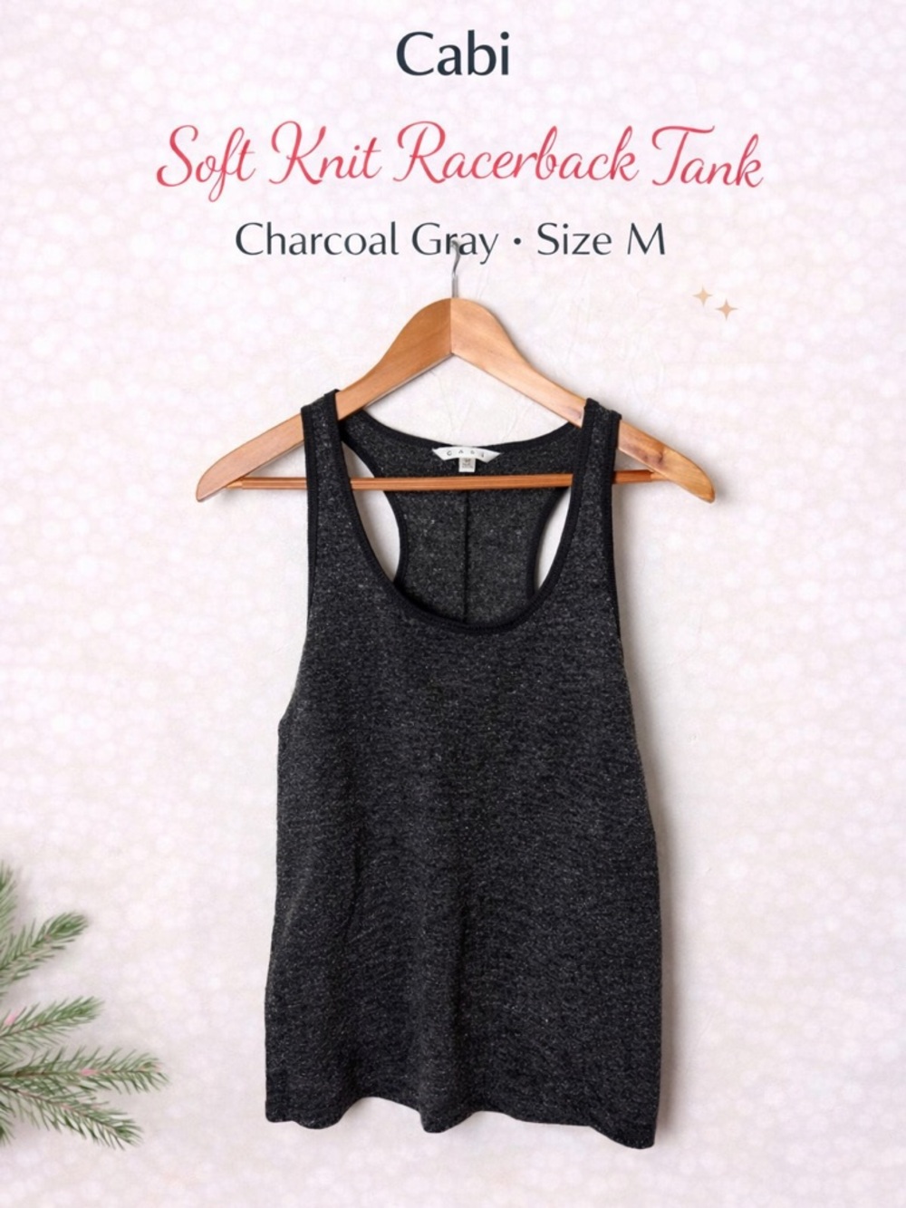 Cabi Soft Knit Racerback Tank – Charcoal Gray – Size M